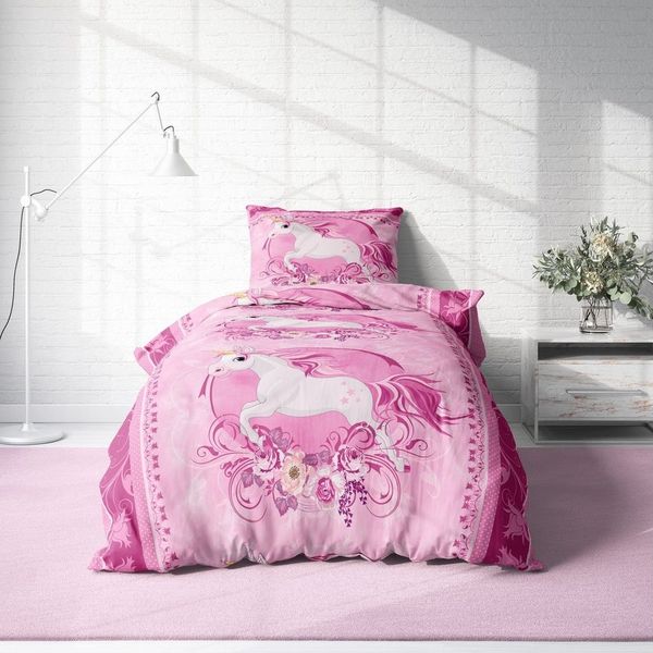 One Home Bettwäsche Unicorn, Mikrofaser, 2 teilig, mit Magic Einhorn