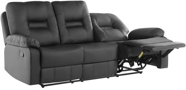 3-Sitzer Sofa Kunstleder schwarz verstellbar BERGEN