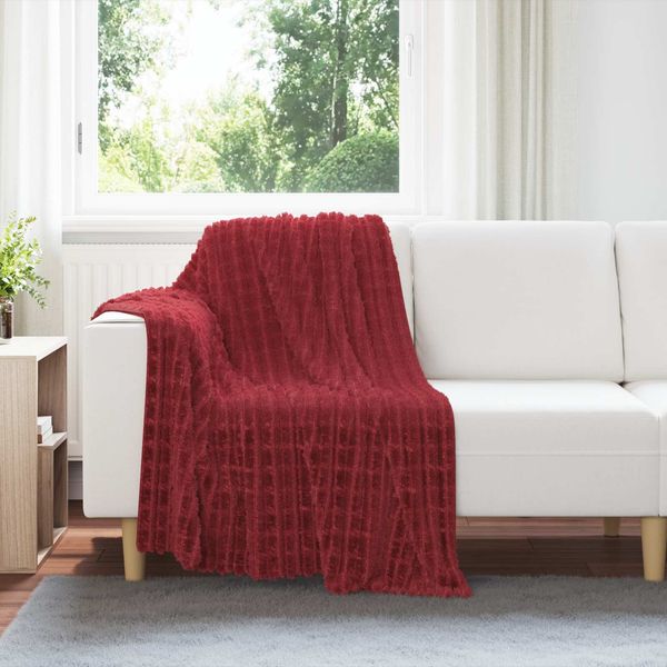 vidaXL Überwurfdecke Bordeauxrot 150 x 130 cm Fleece 42016937