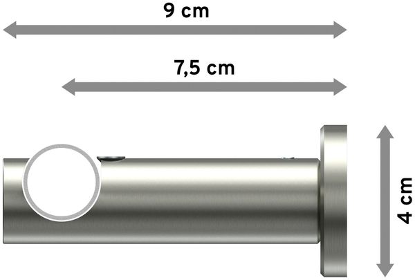 Gardinenstangen-Set Platon Luino 140 cm, 1-läufig (ohne Ringe), 20 mm Ø Edelstahl-Optik Bild 2
