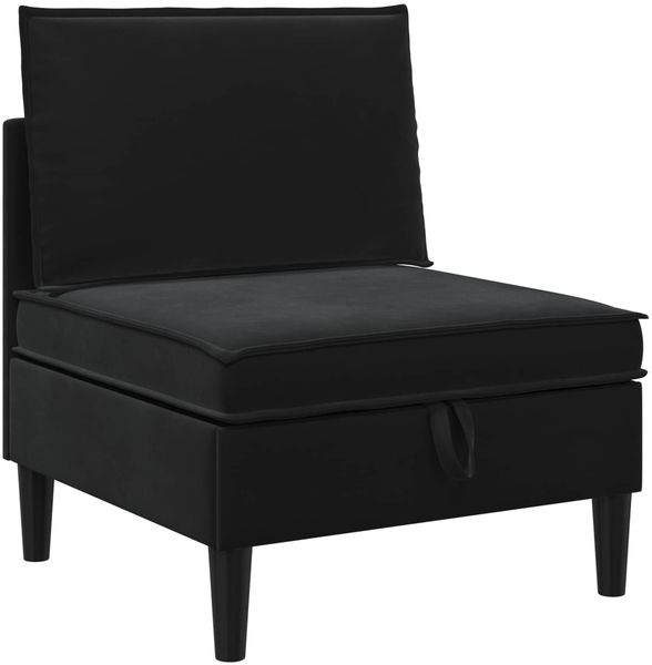 vidaXL Wohnzimmergarnitur mit Kissen mit Speicher 3 pcs Schwarz Samt 3413753 Bild 5