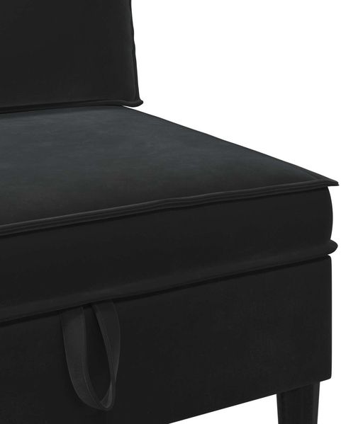 vidaXL Wohnzimmergarnitur mit Kissen mit Speicher 3 pcs Schwarz Samt 3413753 Bild 8