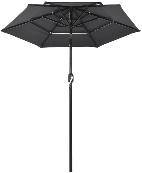 Sonnenschirm, Terrassenschirm mit Aluminium-Mast 3-lagig Anthrazit 2 m