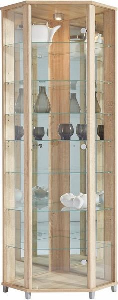 fif möbel Vitrine TRIO Eckvitrine/Glasvitrine 1x Glastür, perfekt für Sammler, Sammlervitrine