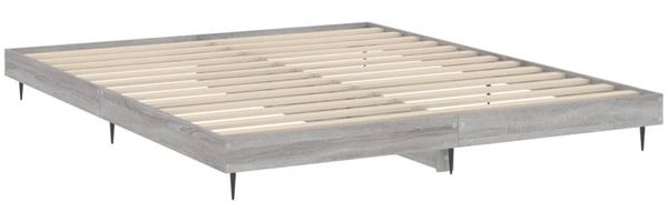 vidaXL Bettgestell ohne Matratze Grau Sonoma 160x200 cm Holzwerkstoff 832235 Bild 5