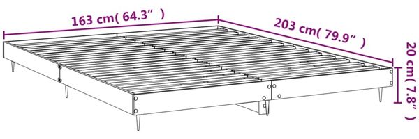 vidaXL Bettgestell ohne Matratze Grau Sonoma 160x200 cm Holzwerkstoff 832235 Bild 10
