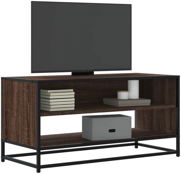 vidaXL TV-Schrank Braun Eichen-Optik 91x40x46 cm Holzwerkstoff Metall 848888