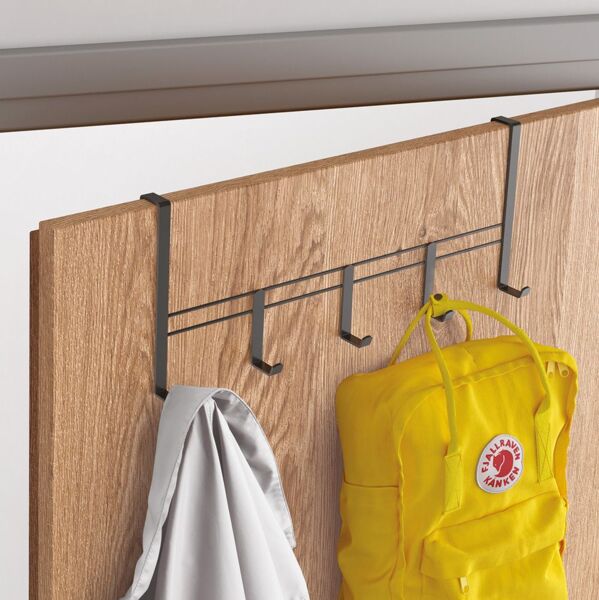 METALTEX 351930000 Türhängeleiste LAVA 38 cm mit 5 Haken, TouchTherm, matt schwarz / Raumsparer