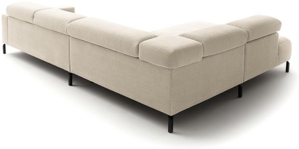 KAWOLA Sofa DELIA Ecksofa Cord cremeweiß mit motorischem Sitzvorzug Recamiere links 74 x 219 x 276 cm Bild 7