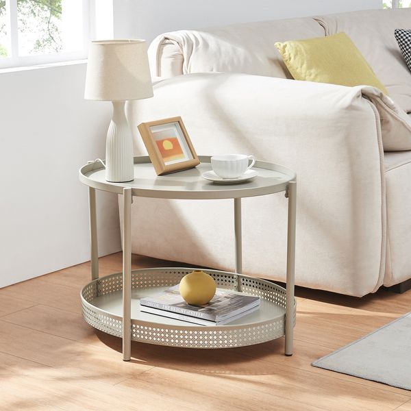 Couchtisch Jäller Metall 66x51x44 cm Taupe [en. casa]