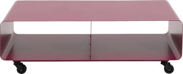 Kare Design Lowboard Lounge M, Pink, 90 x 41 x 30 cm, TV-Board, Sideboard, minimalistisches Design, Fernsehkommode, Rollbar, Stahl, Industrial, Modern, Wohnzimmer