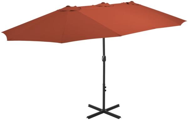 vidaXL Sonnenschirm mit Aluminium-Mast 460x270 cm Terrakotta 44872