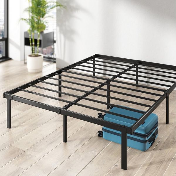 ZINUS Bettgestell "Noah" - moderner Bettrahmen mit Lattenrost, Gästebett (Packung, 1-tlg, Metallbett, Schwarz, 140x200 cm), Kinderleichter Aufbau, EcoFriendly Packaging
