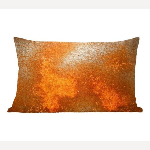 MuchoWow Dekokissen Metall - Rost - Orange - Vintage - Industriell, Dekoration, Zierkissen, Kissen mit Füllung, 50x30 cm