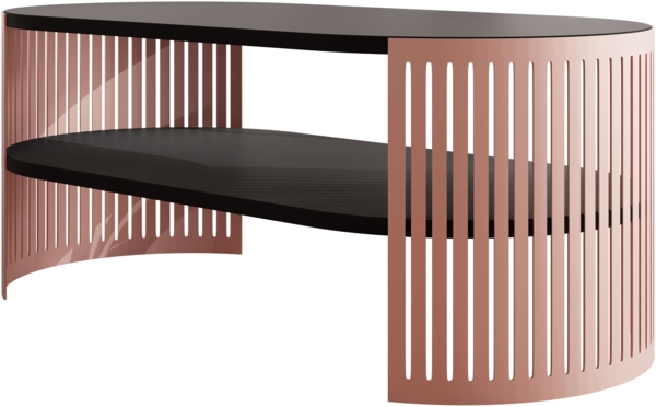 Couchtisch Fahugin Oval Ember I (Farbe: Kupfer / Schwarz Molet)