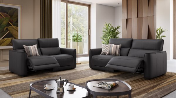 Sofanella Dreisitzer GALA Leder Couch Sitzverstellung in Rot Bild 7