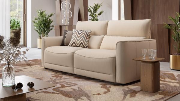 Sofanella Dreisitzer GALA Leder Couch Sitzverstellung in Rot Bild 3