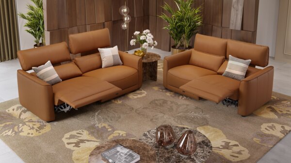 Sofanella Dreisitzer GALA Leder Couch Sitzverstellung in Rot Bild 8