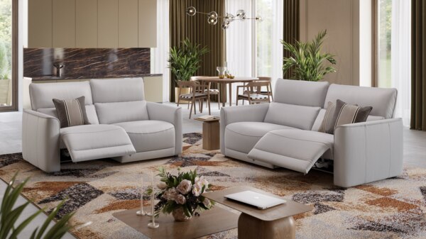 Sofanella Dreisitzer GALA Leder Couch Sitzverstellung in Rot Bild 5