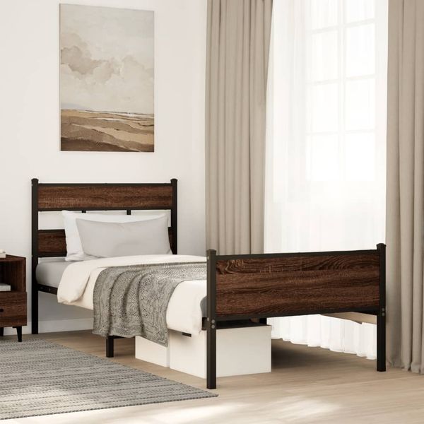 vidaXL Bettgestell ohne Matratze Braun Eiche 80x200 cm Holzwerkstoff 4017335