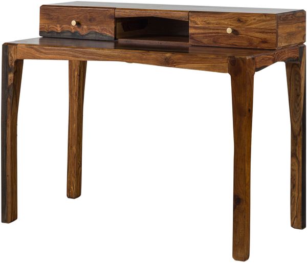 Schreibtisch Sheesham 120x60x95 dunkelbraun lackiert ANCONA #250