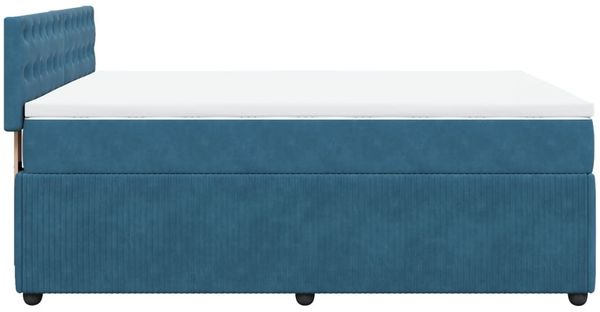 vidaXL Boxspringbett mit Matratze Blau 140x200 cm Samt 3290074 Bild 7