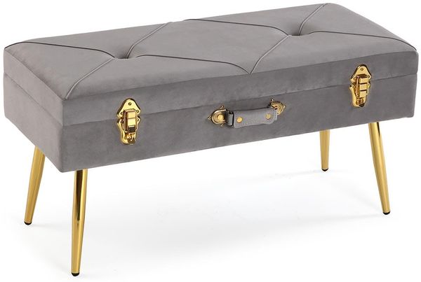 Versa Chic Style Bettbank mit Petto-Fuß, Maße (H x L x B) 80 x 34 x 42 cm, Grau