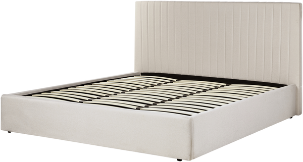 Bett mit Stauraum VION 180 x 200 cm Stoff Beige Bild 5