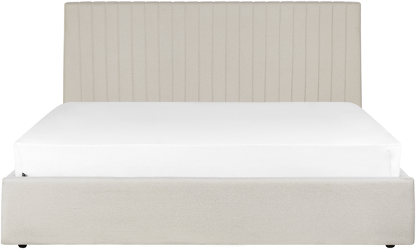 Bett mit Stauraum VION 180 x 200 cm Stoff Beige Bild 6