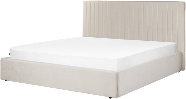Bett mit Stauraum VION 180 x 200 cm Stoff Beige Bild 4