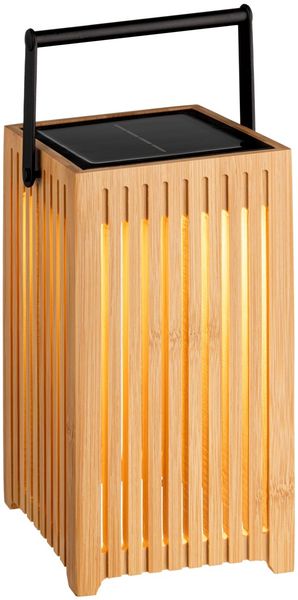 Ambia Garden Solarleuchte 'SOLARLEUCHTE', Holz braun, 12 x 24 x 12 cm, LED mit Solarbetrieb