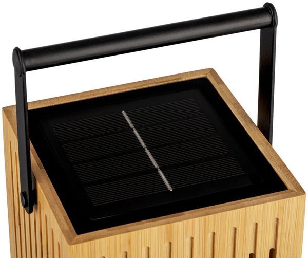 Ambia Garden Solarleuchte 'SOLARLEUCHTE', Holz braun, 12 x 24 x 12 cm, LED mit Solarbetrieb Bild 4
