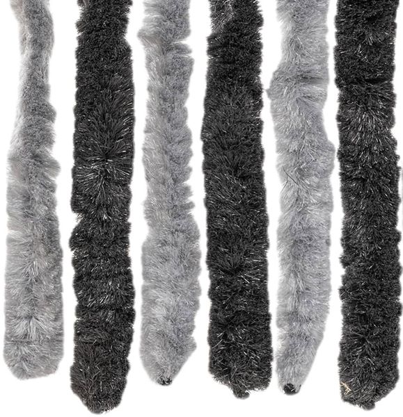vidaXL Fliegenvorhang Grau und Schwarz 90x200 cm Chenille 377327 Bild 5