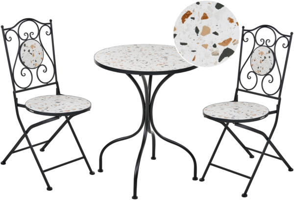 Bistro Set klappbar ARTENA Metall Schwarz