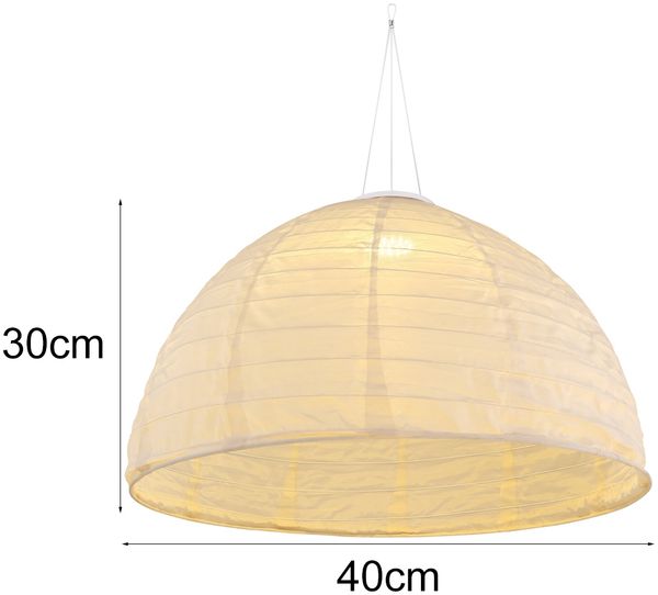 LED Solarhängeleuchte Lampion Lampenschirm in Weiß, Ø40cm Bild 3