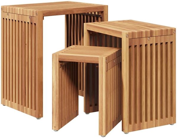 Gartentisch, Beistelltisch 3 pcs Braun 33 x 44,5 x 51 cm Bild 2