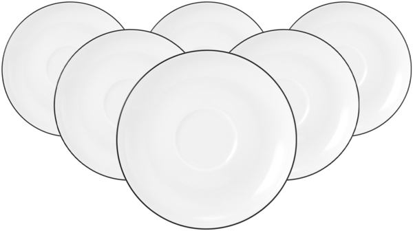 Seltmann Weiden Lido Black Line Untertasse ø 14,5 cm 6er Set