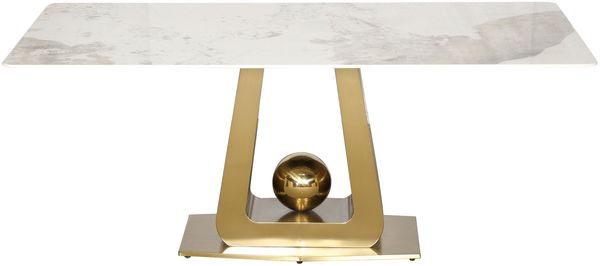 Livin Hill Esstisch 180cm Modig Goldene Beine, weiße Tischplatte M57