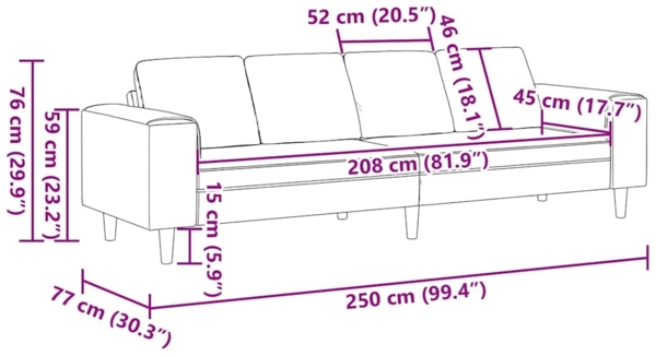 vidaXL Sofa Set Dunkelgrau Faux Wildleder 3335110 Bild 8
