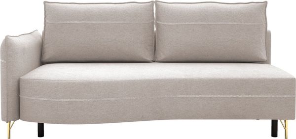 exxpo - sofa fashion Loungesofa Ortis mit toller Kontrastnaht, Solitärmöbel, bequem, schmale Armlehne, Schlafsofa mit Bettfunktion und Bettkasten, komfortabler Federkern