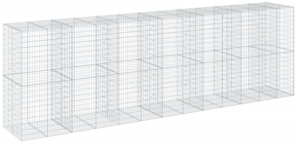 vidaXL Gabione mit Deckel 650x100x200 cm Verzinktes Eisen 3295236