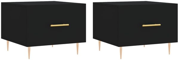 Couchtische, Sofatische 2 Stk. Schwarz 50x50x40 cm Holzwerkstoff