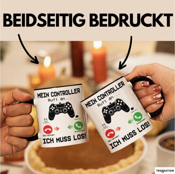 Trendation Tasse Mein Controller Ruft An Tasse Geschenk Für Gamer Und Zocker Ich Muss L