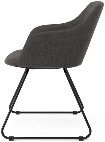 KAWOLA Stuhl MALIMA Stoff anthrazit Kufe Metall schwarz 83 x 54 x 48 cm