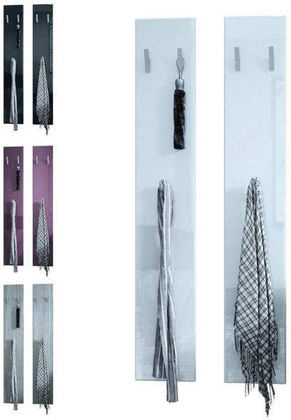 Vladon Wandpaneel 140, Garderobenpaneel bestehend aus 2 Paneelen, Grau Hochglanz (je 24 x 140 x 2 cm) Bild 3