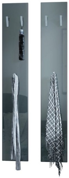 Vladon Wandpaneel 140, Garderobenpaneel bestehend aus 2 Paneelen, Grau Hochglanz (je 24 x 140 x 2 cm) Bild 4