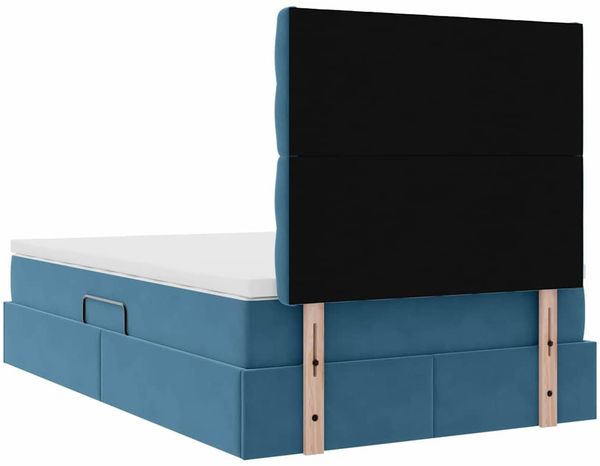 vidaXL Aufbewahrungsbett mit Matratze Dunkelblau 120 x 200 cm Samt 3372085 Bild 11
