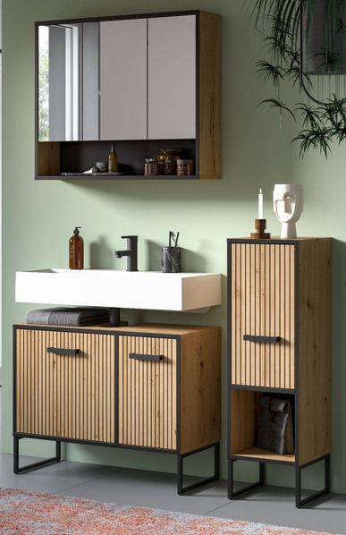 Badmöbel Set 3-teilig Scana in Eiche 125 x 192 cm
