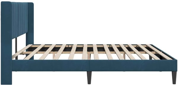 vidaXL Bettrahmen mit Kopfteil Blau 180 x 200 cm Samt 42027526 Bild 5