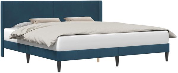 vidaXL Bettrahmen mit Kopfteil Blau 180 x 200 cm Samt 42027526 Bild 2